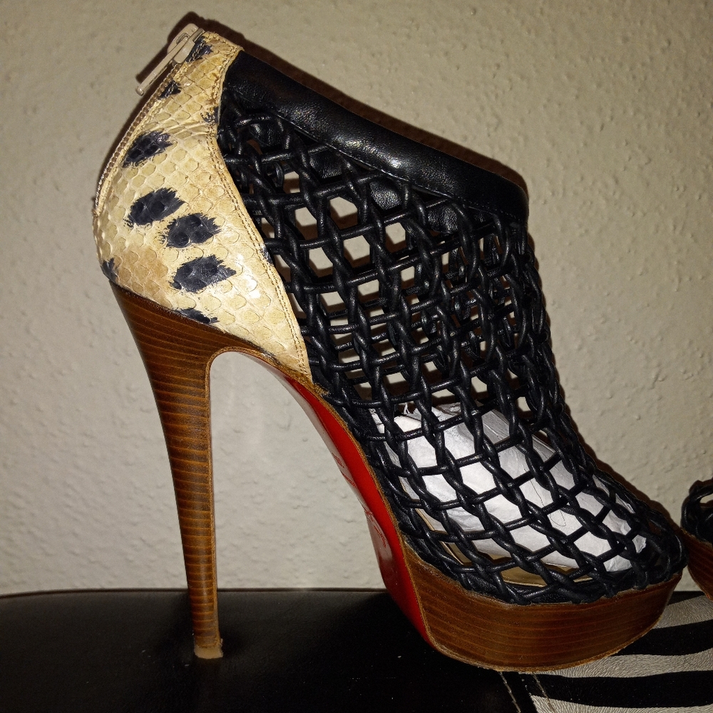 Christian Louboutin Net Platform Caged Booties - image 5